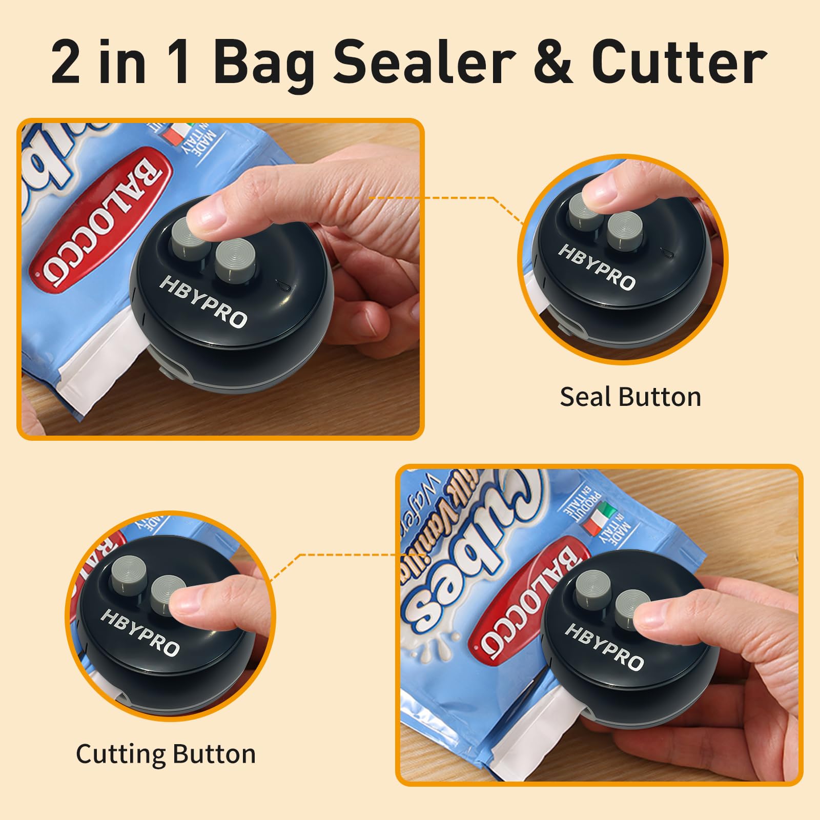 Mini Bag Sealer - Rechargeable Snack & Food Storage for Travel & Home