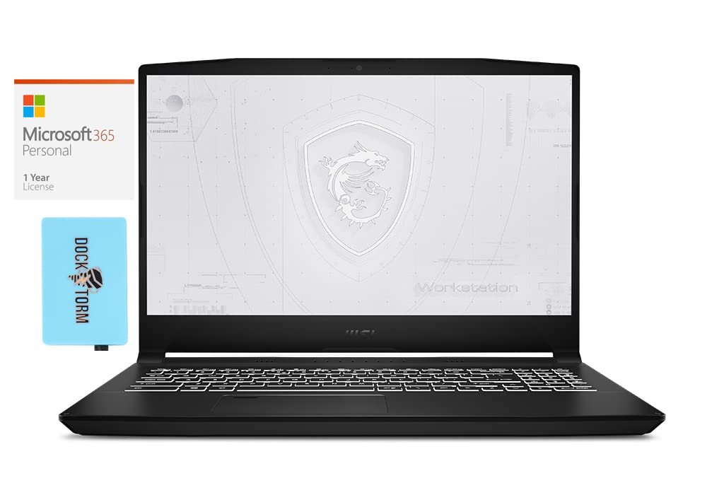 MSI WF66 11UJ-267 Professional Workstation Laptop - Intel i7-11800H 8-Core Processor, 32GB RAM, 256GB PCIe SSD + 1TB HDD, NVIDIA RTX A2000 GPU, 15.6