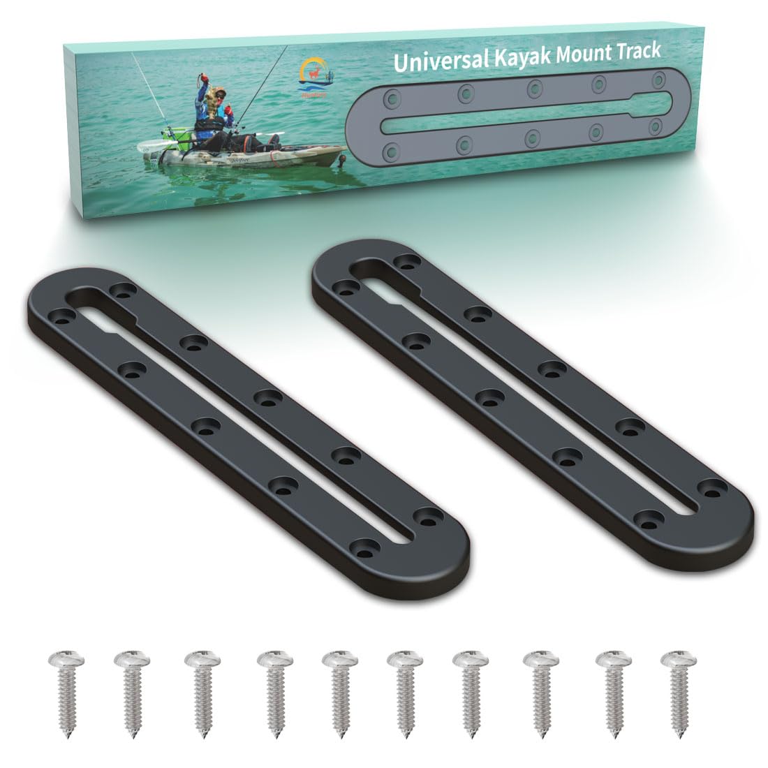 Premium Kayak Track System - Low Profile Kayak Rail & Mounting Track for Fishing Rod Holder, Fish Finder, Cup Holder & Anchor Cleats | Durable Kayak Accessories for Fishing & Outdoor Adventures