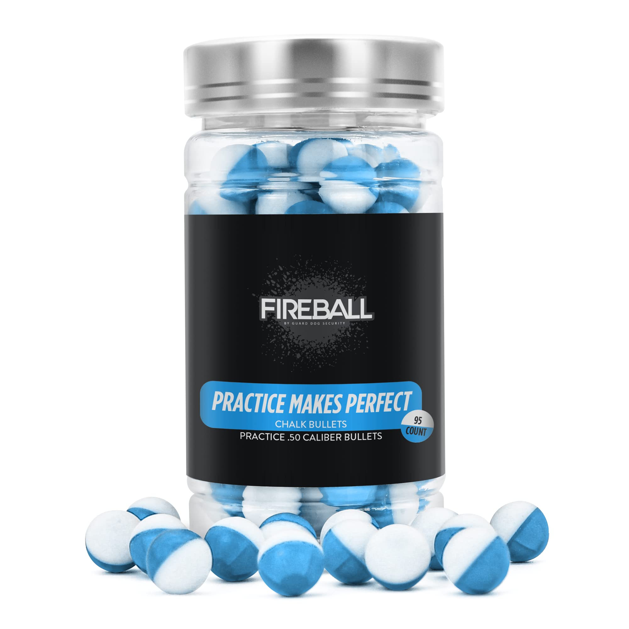 Guard Dog Security Inert Ball - Non-Lethal .50 Cal Training Ammo for Pepper & Paintball Guns - Self Defense & Practice
