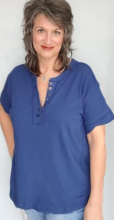 Light Navy Short Sleeve Top for Women - Casual Summer T-Shirt | Perfect for Beach, Travel & Everyday Wear