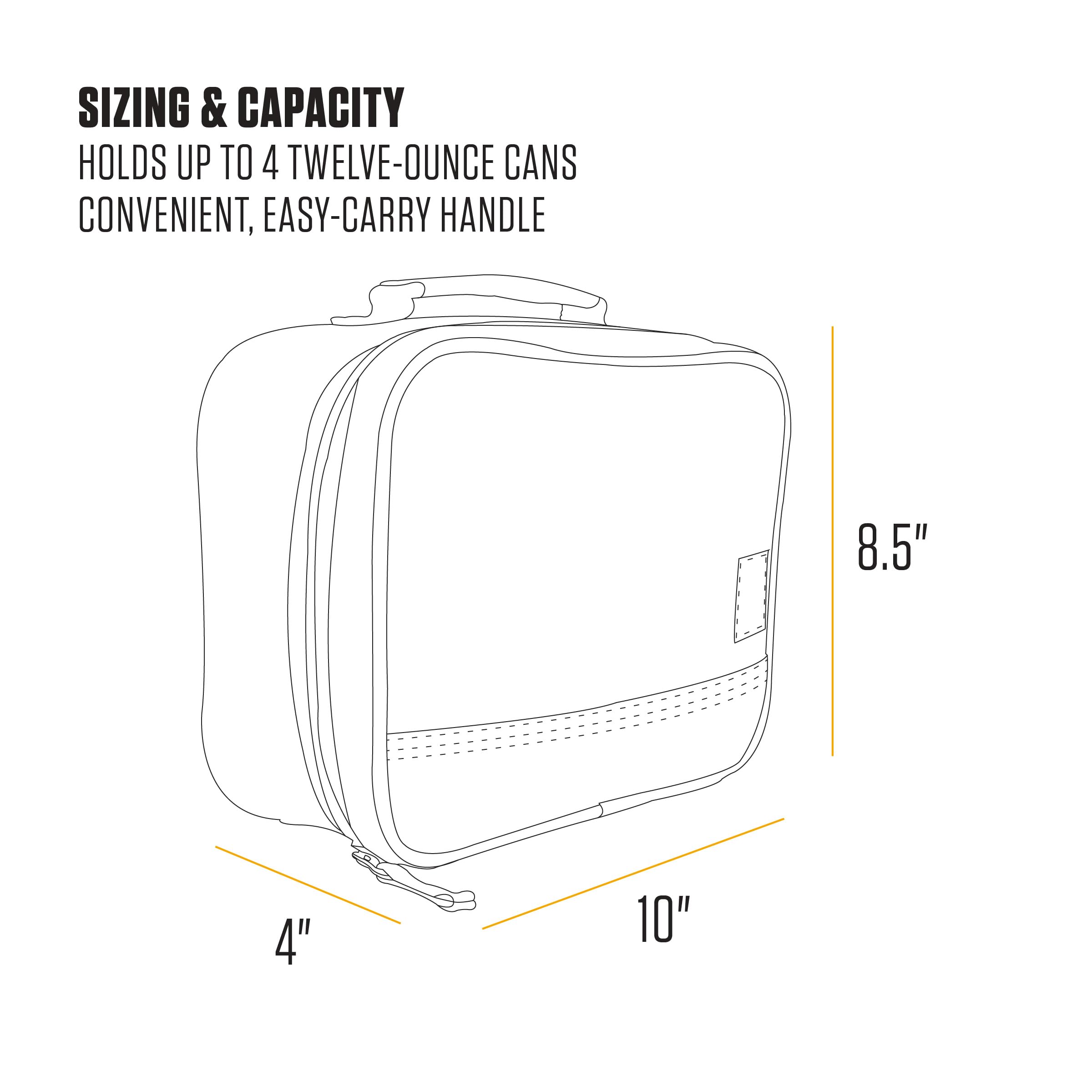 Carhartt Insulated 4-Can Lunch Cooler for Men & Women - Fully Insulated, Water Resistant & Durable Lunch Bag (Black) - Perfect for Work, Picnics, Camping & Outdoor Activities