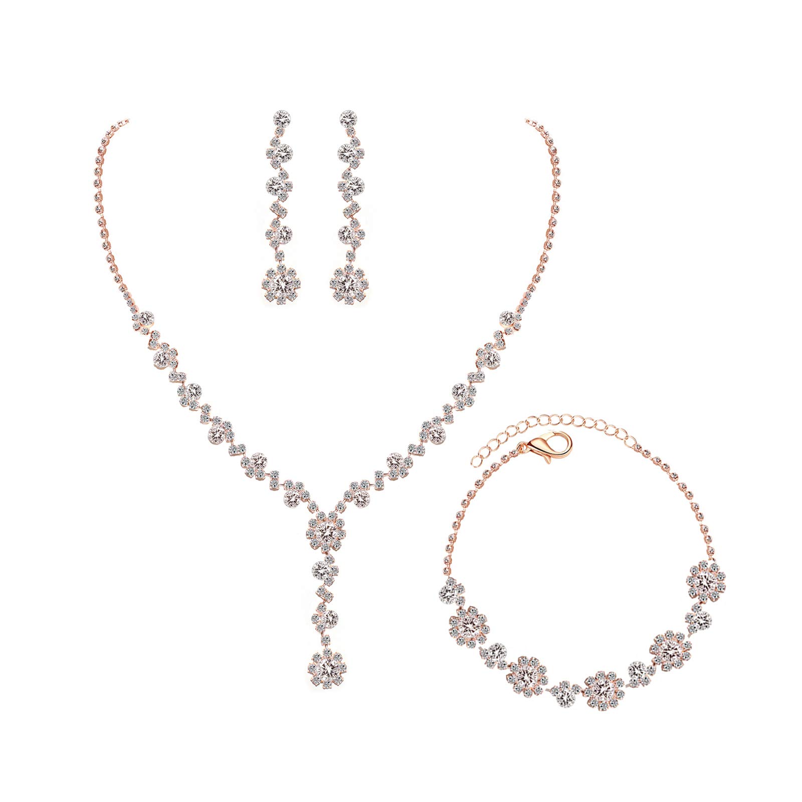 UDORA Crystal Wedding Jewelry Set for Bride & Bridesmaids - Perfect for Ceremonies & Gifts