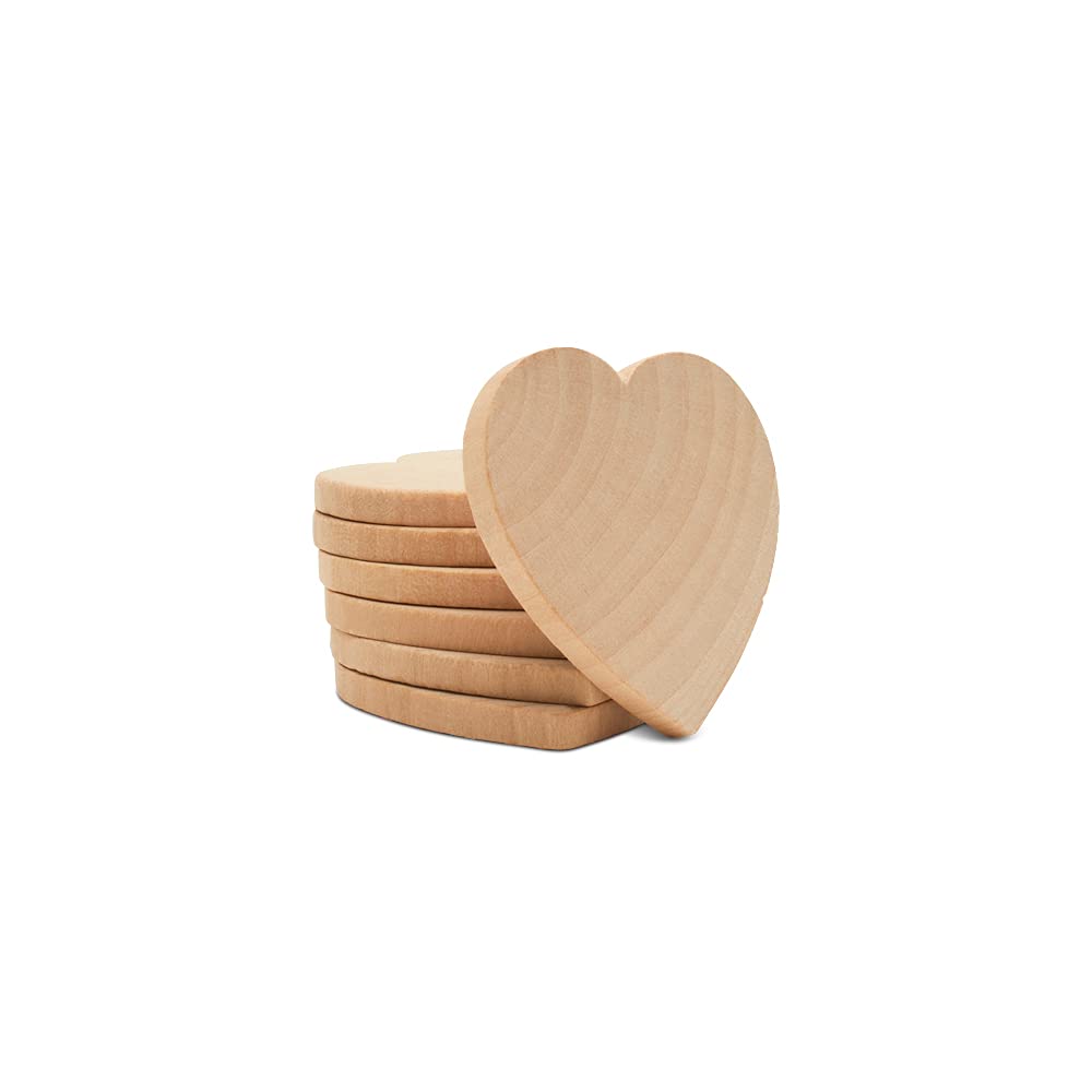 500 Unfinished Wooden Heart Cutouts for Wedding Guest Book & Crafts - 2