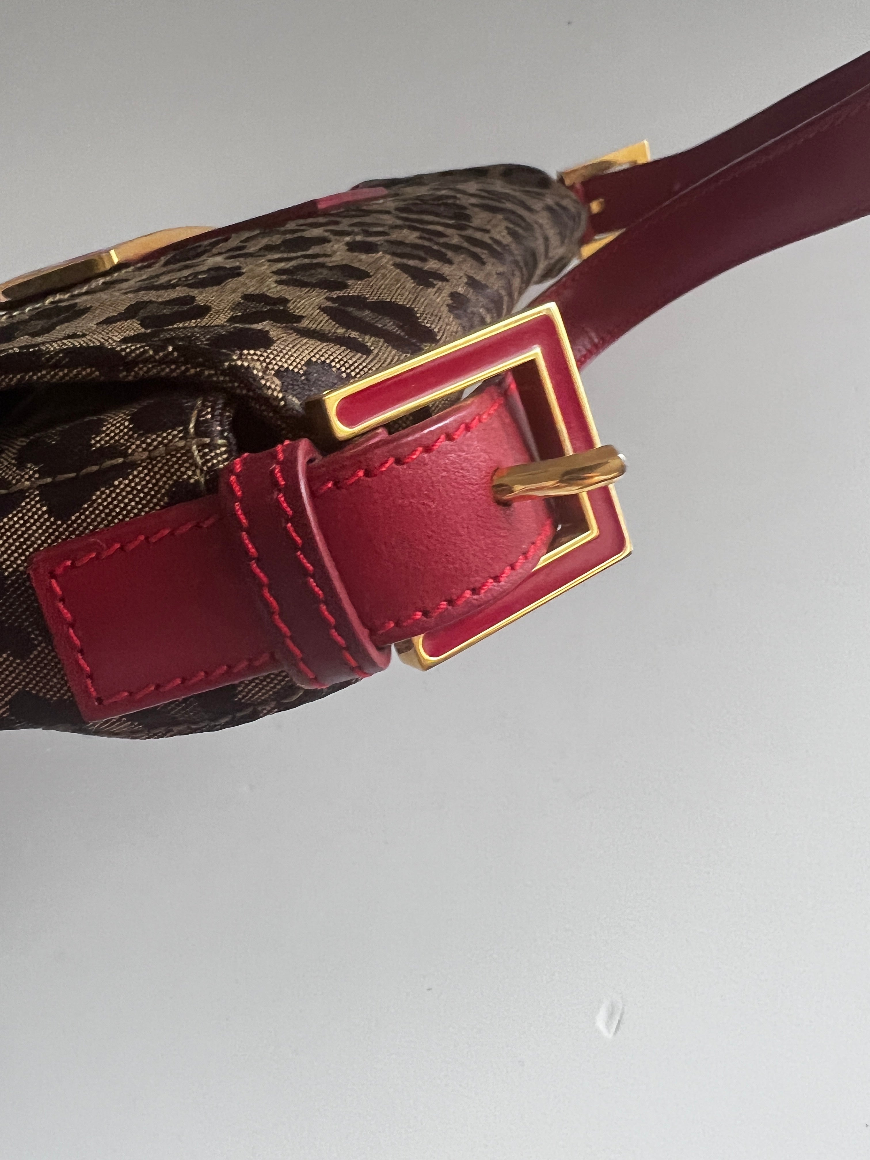 Vintage Fendi Cheetah Print Enamel Buckle Baguette Bag - Stylish Shoulder Bag for Women, Perfect for Parties, Date Nights & Fashion Events