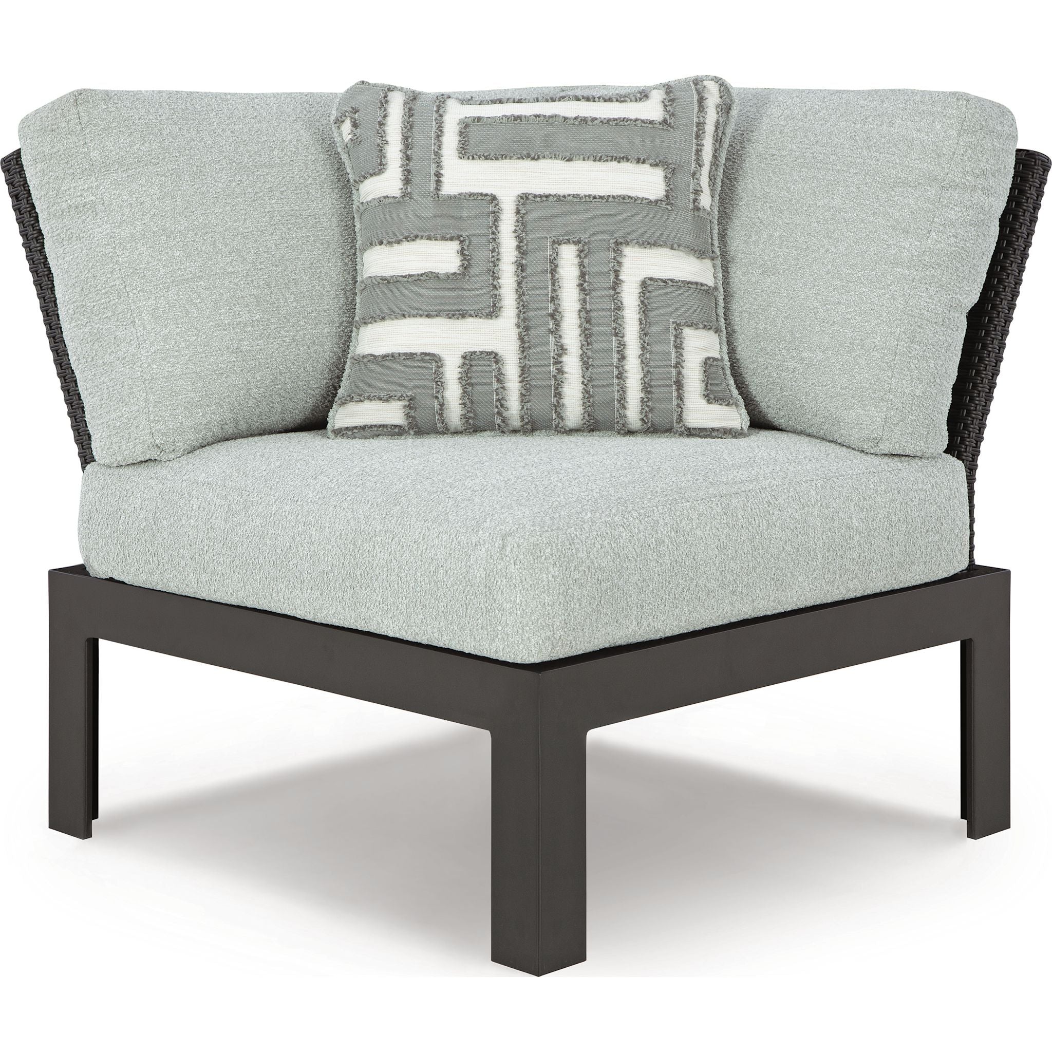 Beachloft Outdoor Modular Corner Chair with Cushion - Black/Gray - Waterproof & Durable Patio Furniture for Poolside, Garden, and Backyard Relaxation
