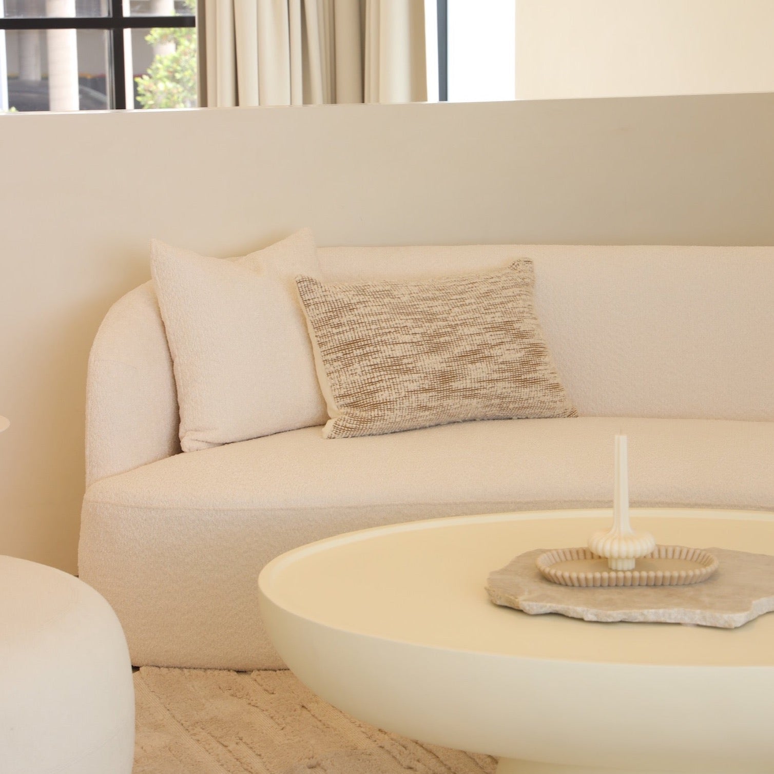 Luxury Santorini Boucle Sofa - Modern Velvet Upholstered Living Room Couch for Small Spaces, Comfortable Sectional Sofa Bed for Apartments & Home Decor - Perfect for Lounging, Entertaining & Relaxing in Style
