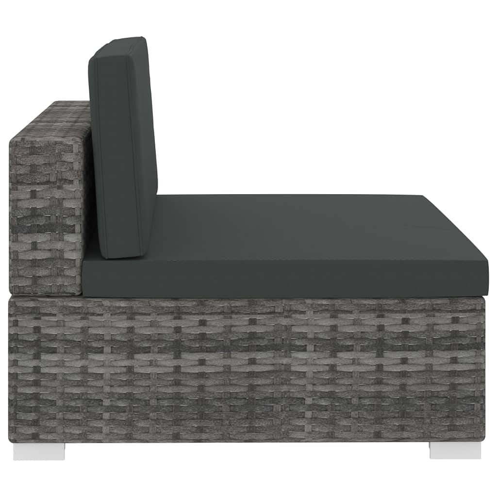 4-Piece Gray Poly Rattan Outdoor Patio Furniture Set with Cushions - Wicker Conversation Sofa & Chairs for Garden, Poolside, Balcony, Backyard, Porch (Indoor/Outdoor Use) - Perfect for Relaxing, Entertaining & Outdoor Gatherings