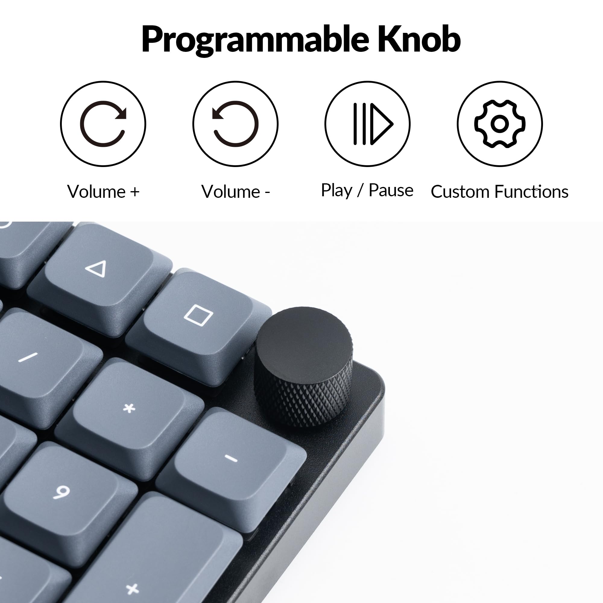 Keychron K17 Pro Low-Profile Wireless Mechanical Keyboard - QMK/VIA Programmable, Bluetooth/Wired, RGB Backlight, Numpad & Knob - Compatible with Mac/Windows/Linux - Perfect for Office, Gaming & Programming