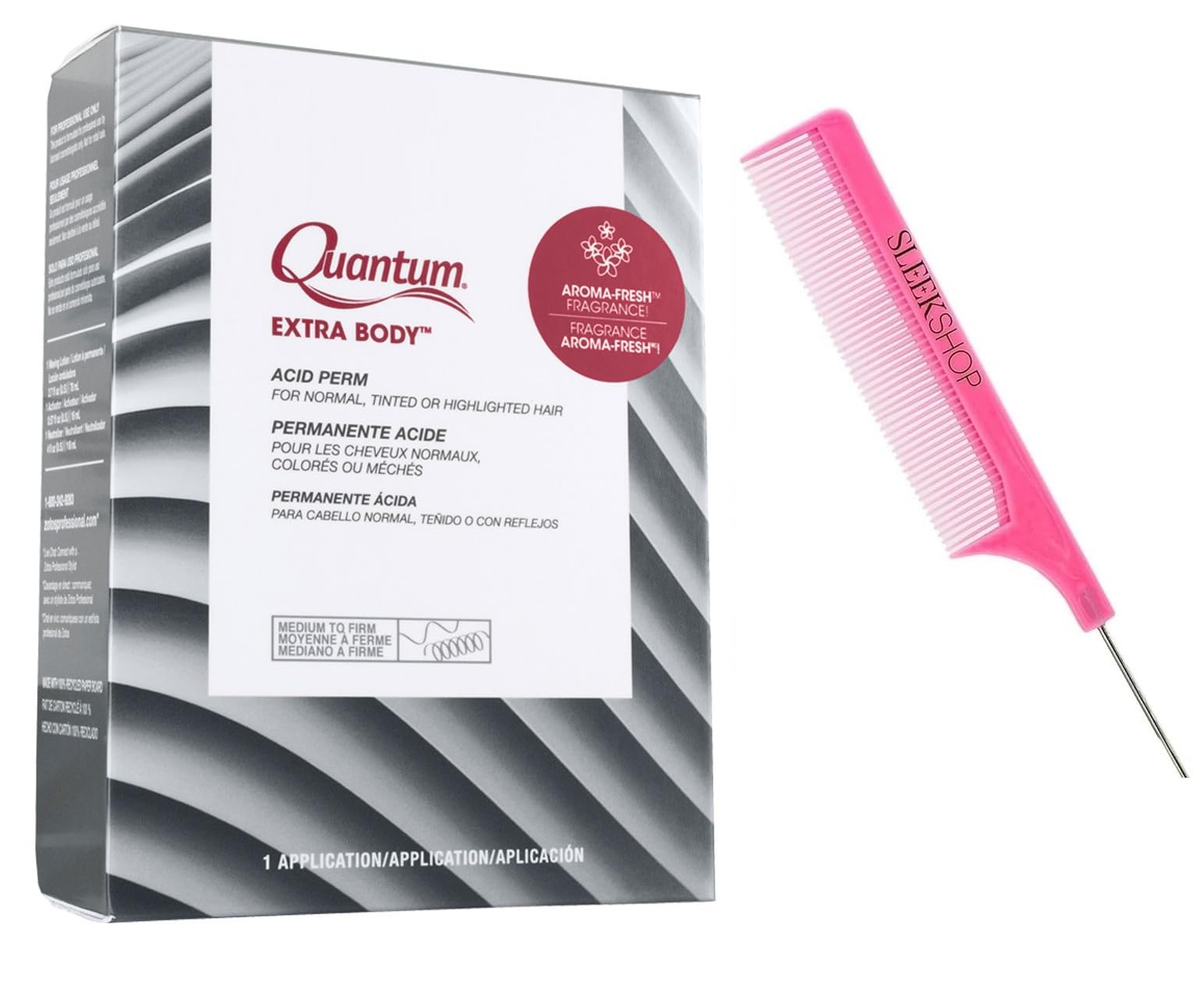 Zotoss QUANTUM EXTRA BODY Advanced Acid Perm for Normal & Tinted Hair - Medium to Fine Curls with Sleek Steel Pin Tail Comb | Moisture-Shield Treatment for Extra Volume | Perfect for Salon Styling & At-Home Hair Care