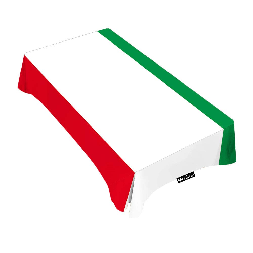 Italian Flag Tablecloth 60x90 Inches - Decorative Rectangle Table Cover for Dining, BBQ, Picnic, Coffee Table - Durable & Washable Fabric for Indoor/Outdoor Use - Perfect for Italian-Themed Parties, Restaurants & Home Decor