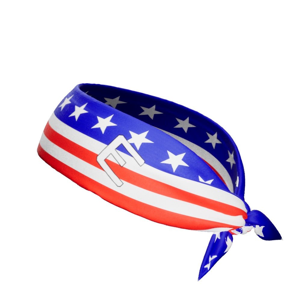 Patriotic Stars & Stripes Tie Headband - Adjustable Hairband for Women & Girls - Perfect for 4th of July, Independence Day & USA Themed Parties