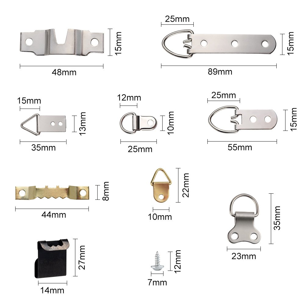 KUUQA 140-Piece Picture Hanging Kit with Assorted Hooks & Screws - 9 Versatile Models for Photo Frames, Wall Art & Home Decor - Perfect for Living Rooms, Bedrooms & Gallery Walls