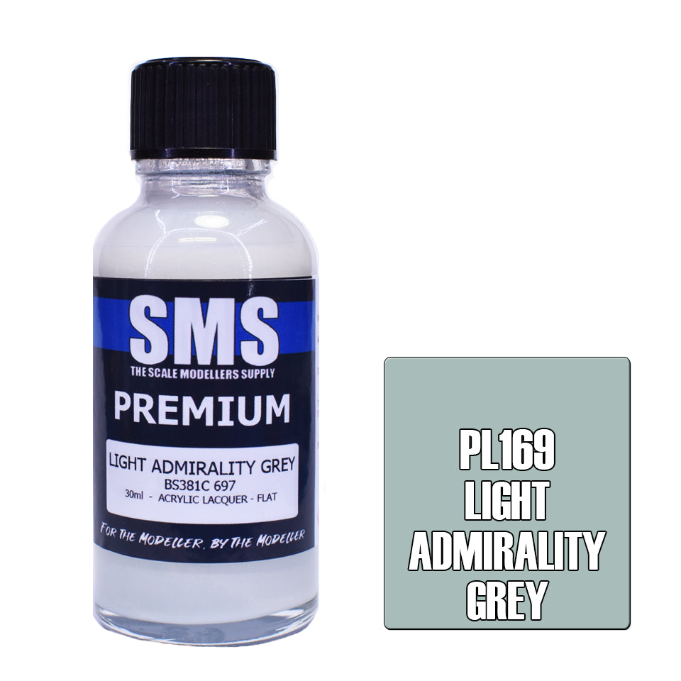 Premium 30ML Airbrush Paint - Light Admiralty Grey Acrylic Lacquer for Model Kits, Miniatures & DIY Crafts | Fast-Drying, High-Pigment Formula