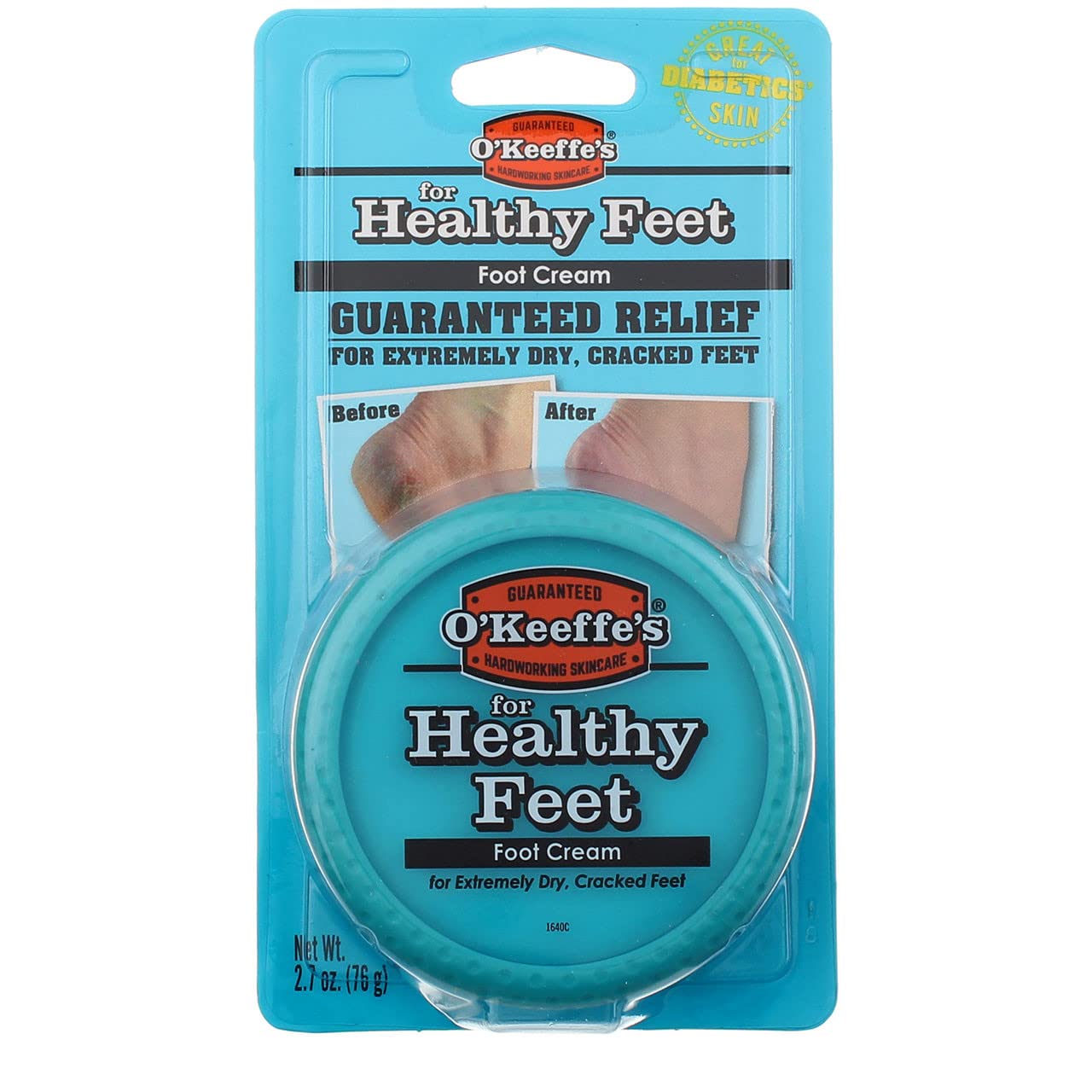 O'Keeffe's For Healthy Feet Daily Moisturizing Foot Cream - 2.7 oz (Pack of 4) - Intense Hydration for Dry Cracked Feet - Perfect for Athletes, Diabetics & Daily Foot Care