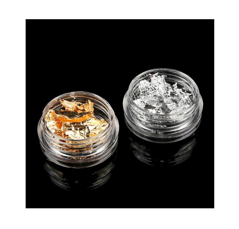 D.B.Z.® 12 Pack Gold Silver Copper Nail Foils - Shimmering Glitter Flakes & Sequins for Nail Art Designs | DIY Manicure, Salon, Party & Special Occasion Nail Decorations