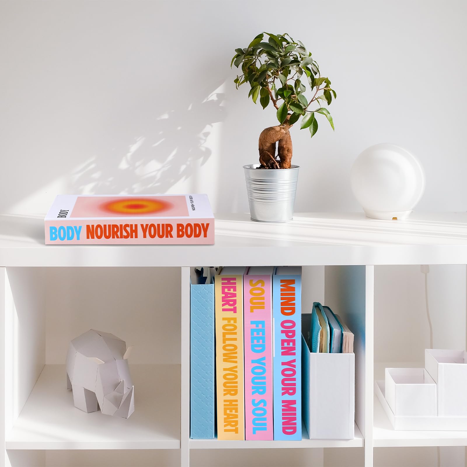 Pasimy Set of 4 Faux Book Decor with Magnetic Covers - Hardcover Decorative Books for Home Shelf, Coffee Table & Office Desk - Aesthetic Room Decor for Living Room, Bedroom & Study (Gradient Aura Design)