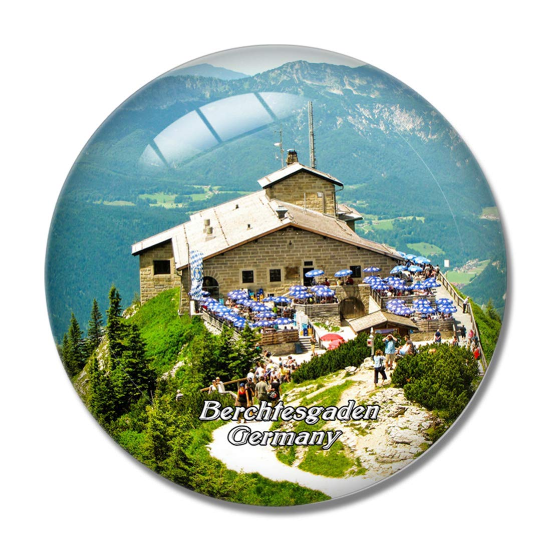 Berchtesgaden Eagle's Nest Germany 3D Refrigerator Magnet - Crystal Glass Whiteboard Fridge Magnet Souvenir for Travel Collectors & Home Decor