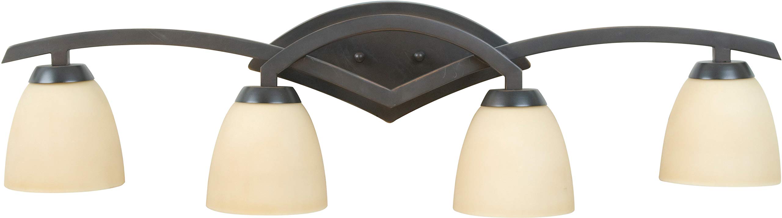 Craftmade 14035OBG4-WG 4-Light Bathroom Vanity Light Fixture - Modern Brushed Gold Finish for Bathroom, Powder Room & Dressing Area