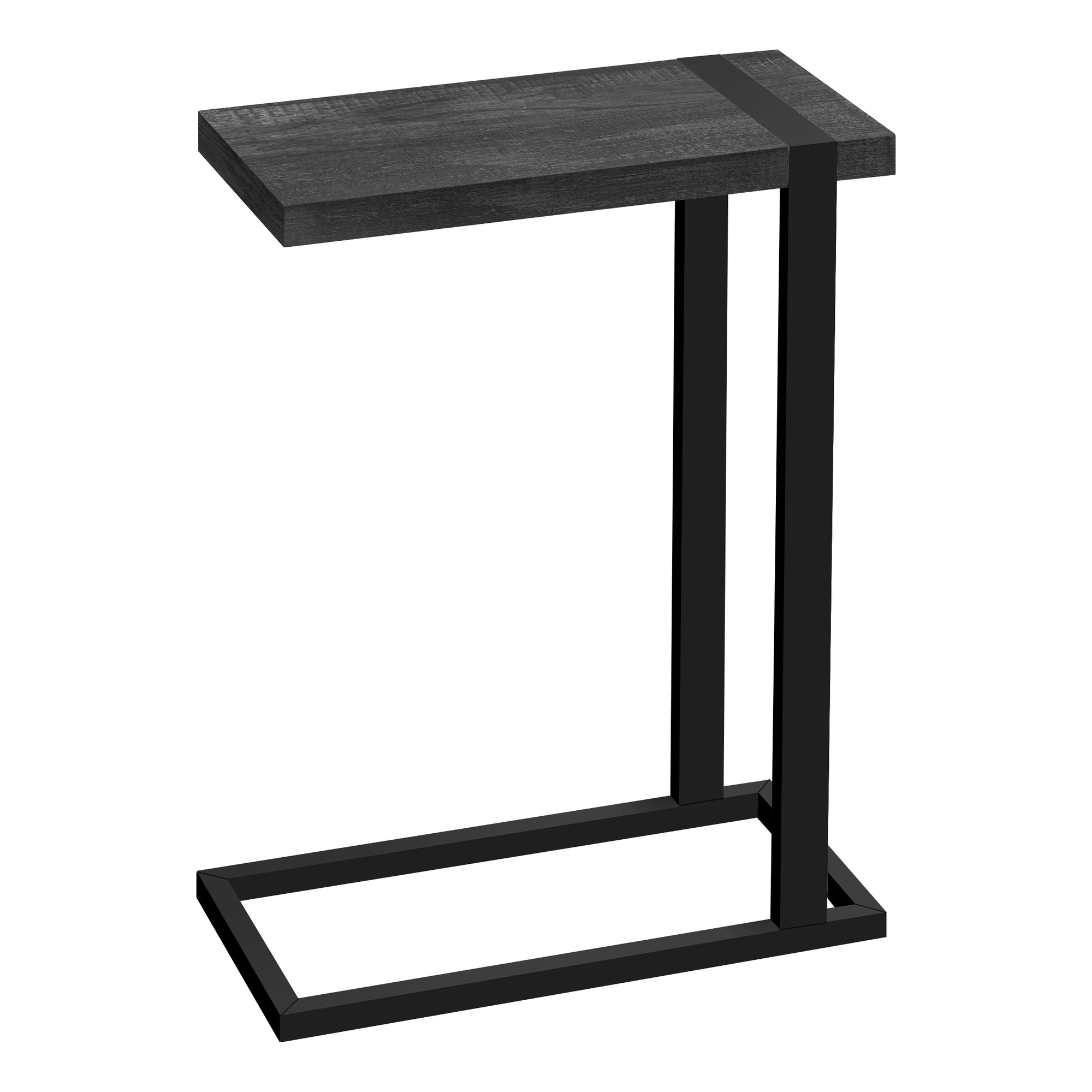Rustic Black Reclaimed Wood Look Accent Table with Black Metal Frame - Perfect for Living Room, Bedroom, or Entryway Decor