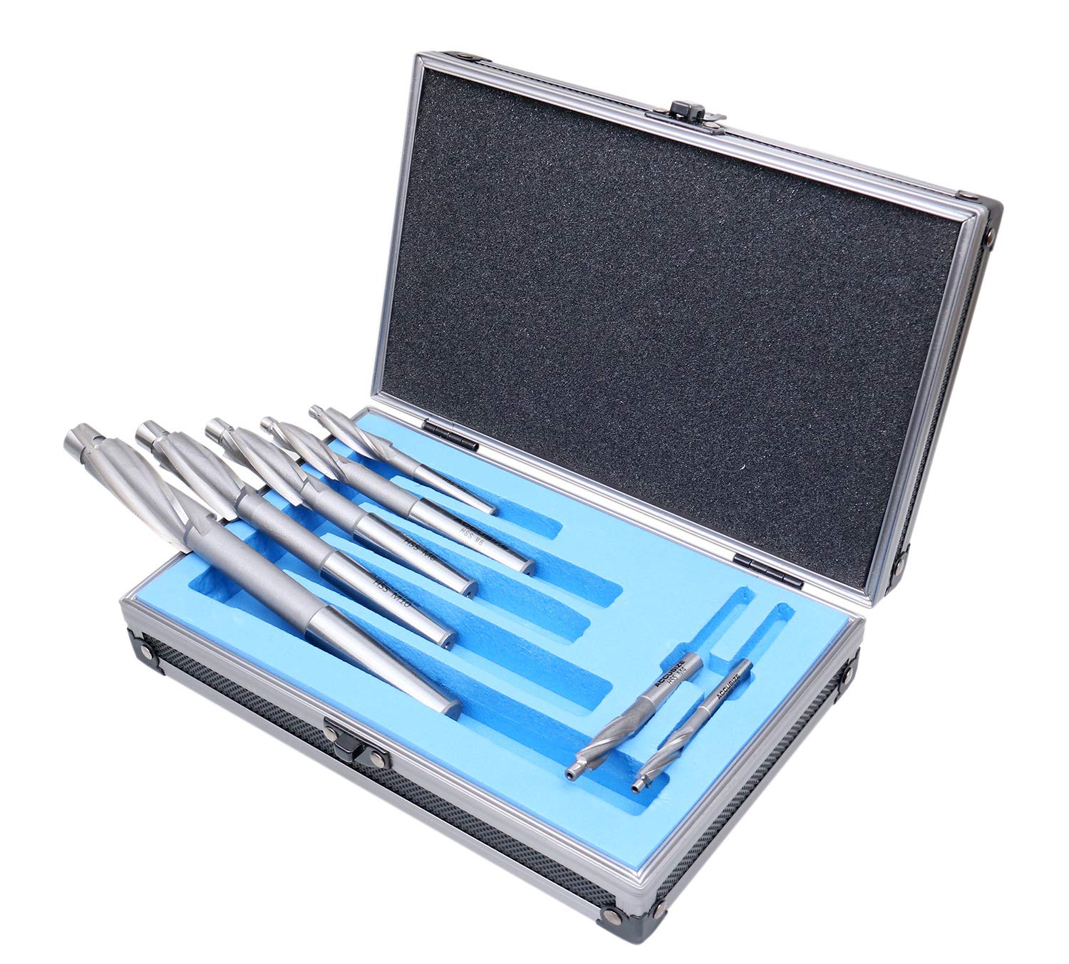 Accusize Premium Metric HSS Solid Cap Screw Counterbore Set - 3 Flute Straight Shank, 7 Piece (509S-007M) for Metalworking & Woodworking Projects