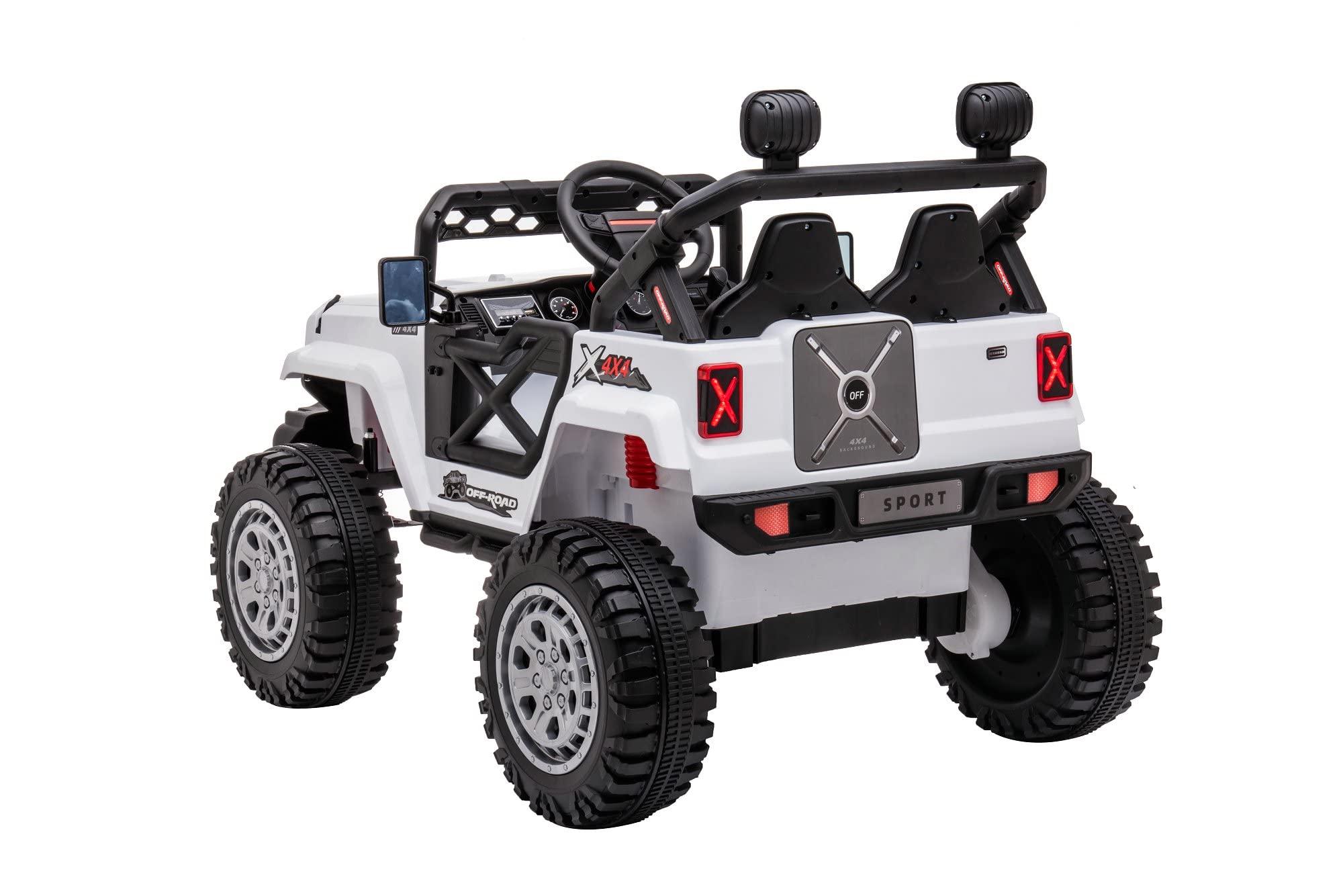 DAKOTT 12V Kids Electric Ride On Truck with Storage Space, 2.4G Parental Remote Control, MP3 Player, LED Lights & Spring Suspension - Perfect for Indoor & Outdoor Play, Birthday Gifts for Boys Girls Ages 3-8