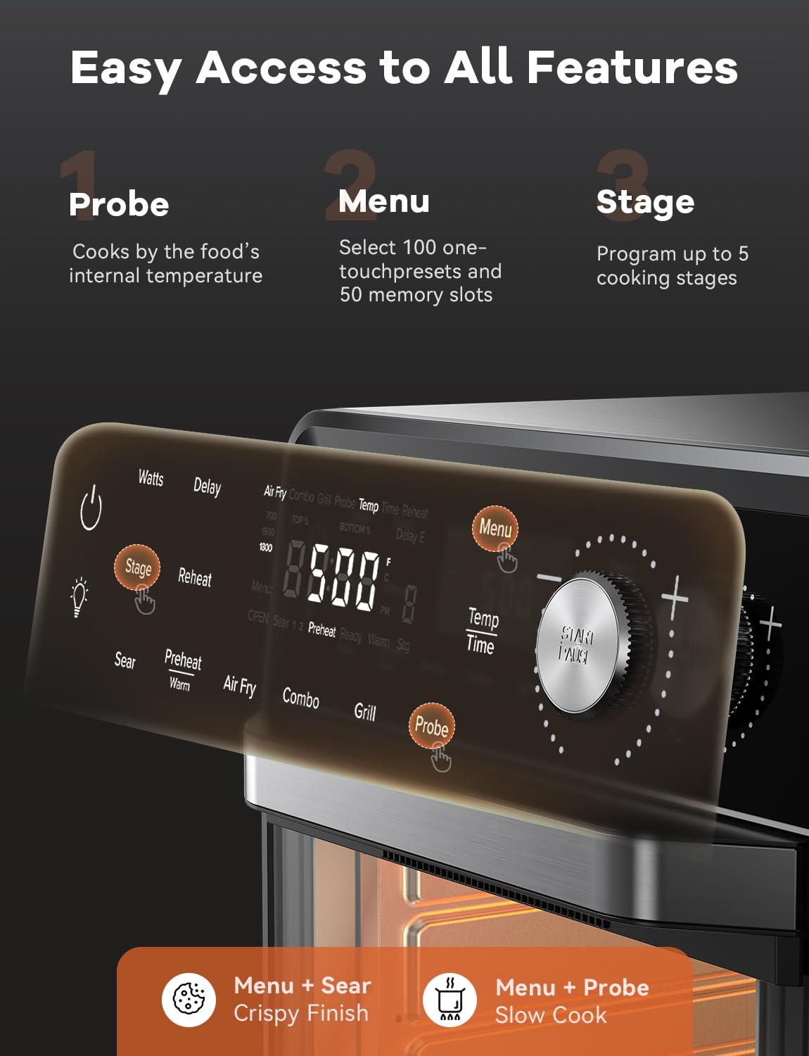 Nuwave TODD ENGLISH Air Fryer Grill Oven Combo - 100-in-1 Super Convection Toaster Oven with TRUE Char & Flavor Technology | Stainless Steel Countertop Appliance | 550°F High Temp Cooking | POWERPORT™ Plug-In Grill | Perfect for Baking, Roasting, Grilling & Air Frying at Home