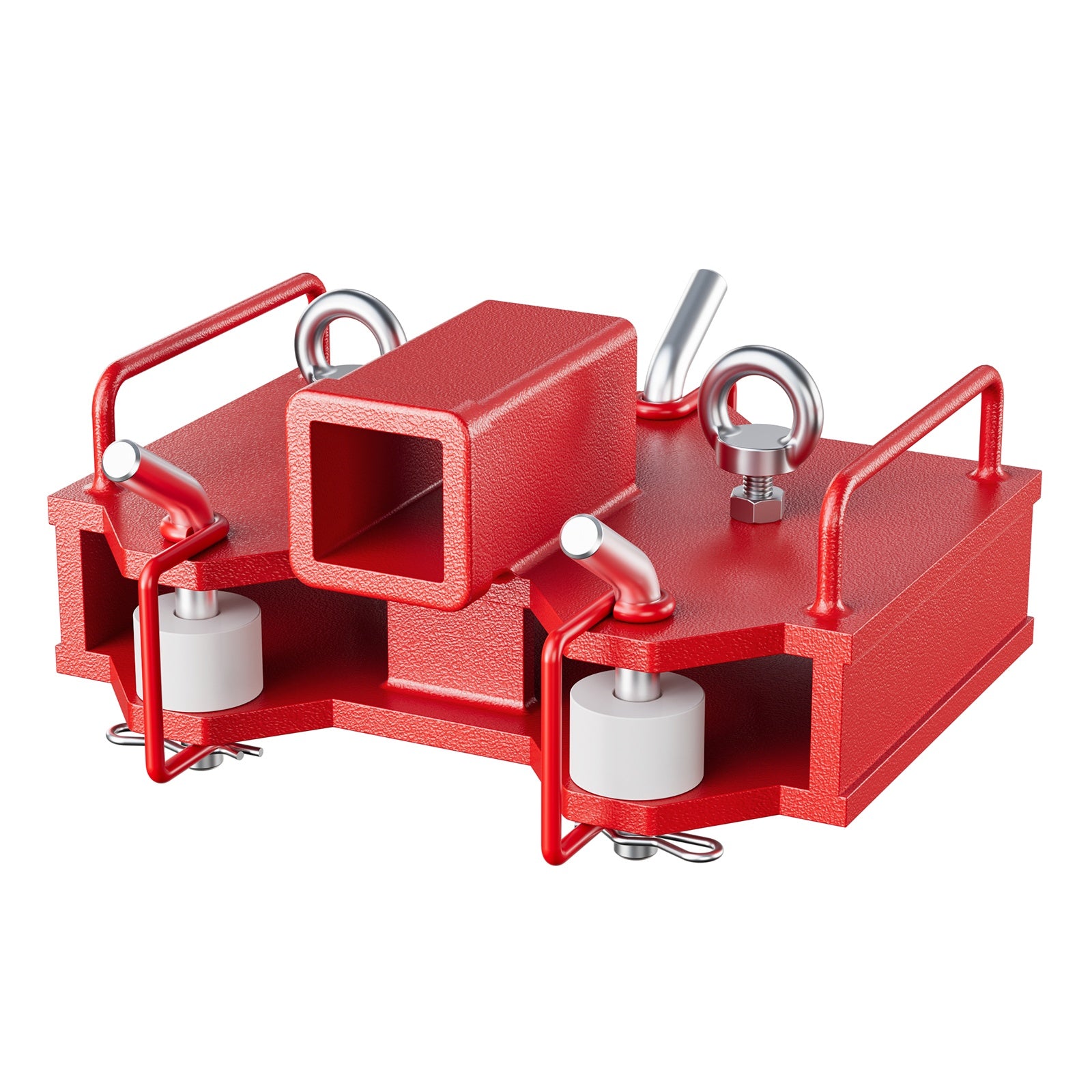 GARVEE 2 Inch Heavy Duty Forklift Trailer Hitch Receiver - 7000 lbs Weight Capacity - Dual Pallet Forks Compatible - Red Powder Coated - Perfect for Warehouse, Construction & Farm Equipment Transport