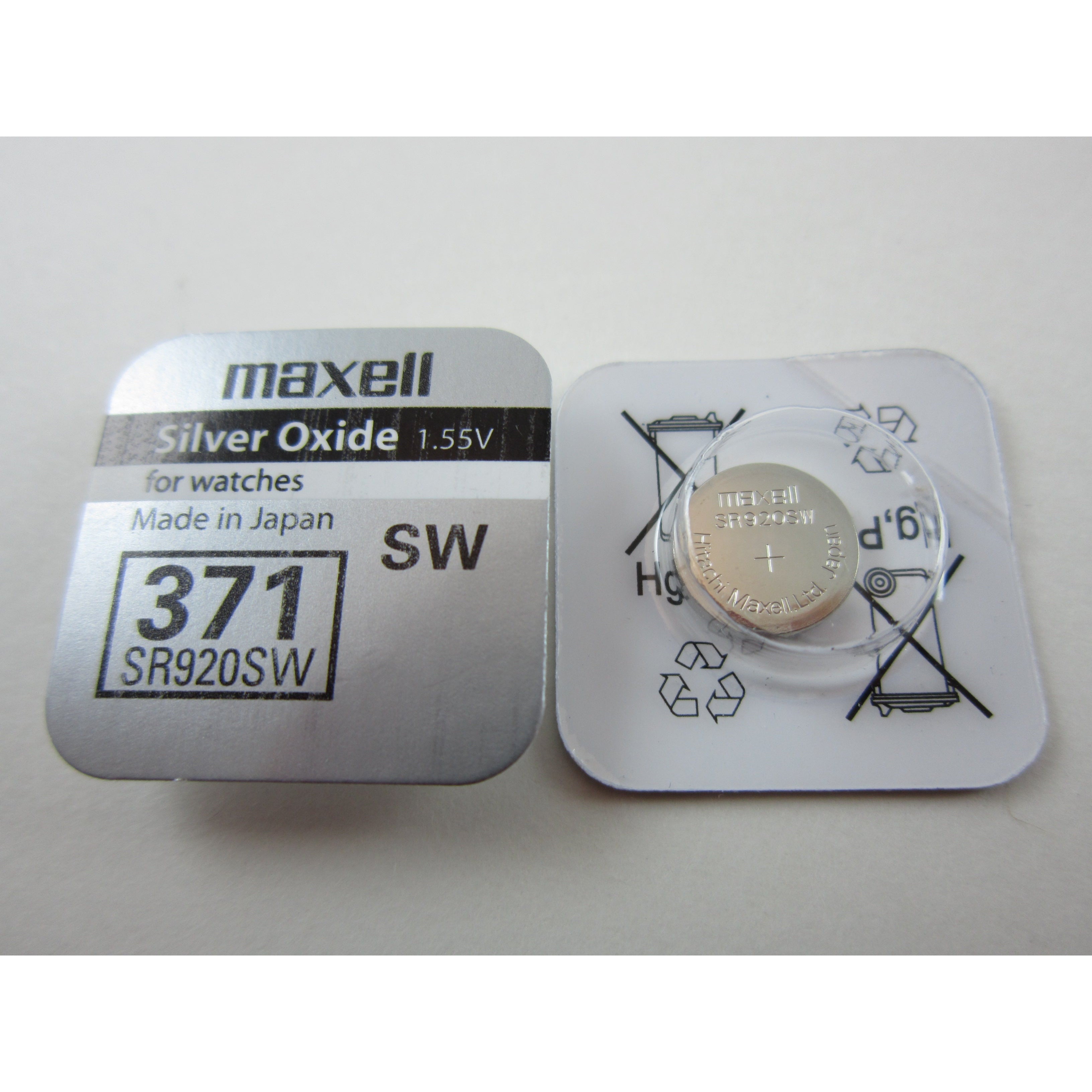 Maxell SR920SW Silver Oxide Watch Battery - 5 Pack - Long Lasting Power for Watches, Calculators & Medical Devices