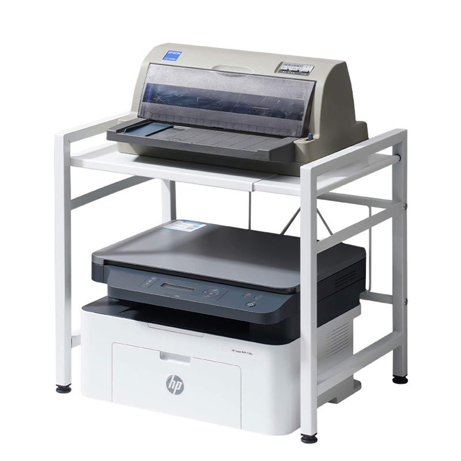 Adjustable Width Printer Stand - Desktop Printer Shelf & Copier Storage Rack for Home & Office | Perfect for Small Spaces, Workspaces & Home Offices