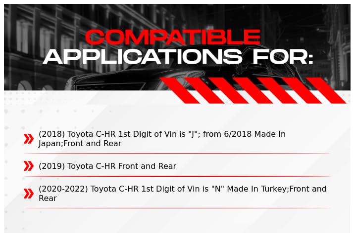 R1 Concepts Premium Ceramic Front & Rear Brake Pads and Rotors Kit with Hardware - Fits 2018-2021 Toyota C-HR | Smooth Stopping Power for City Driving & Highway Commutes