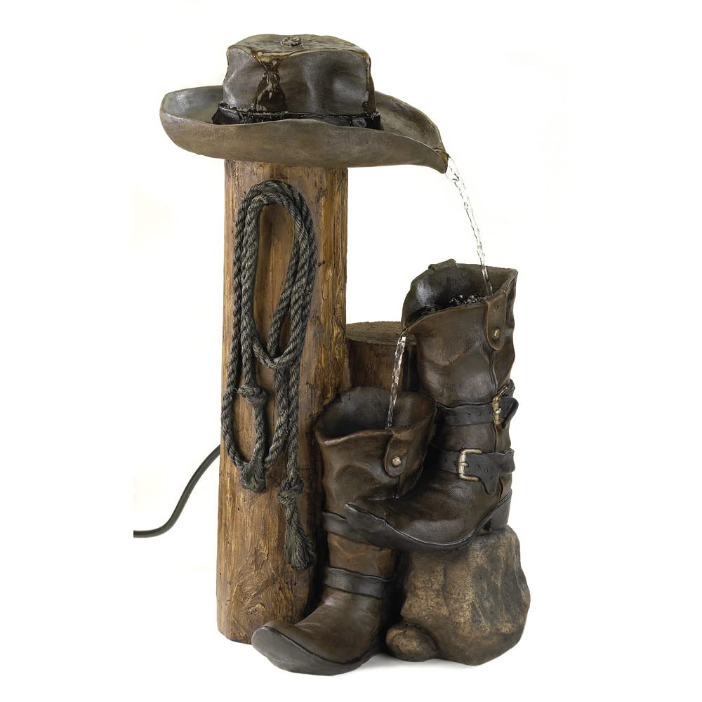Wild Western Water Fountain - Outdoor Decorative Garden Fountain for Patio, Yard & Landscape | Perfect for Western Theme Decor, Ranch Style Homes & Cowboy Themed Parties