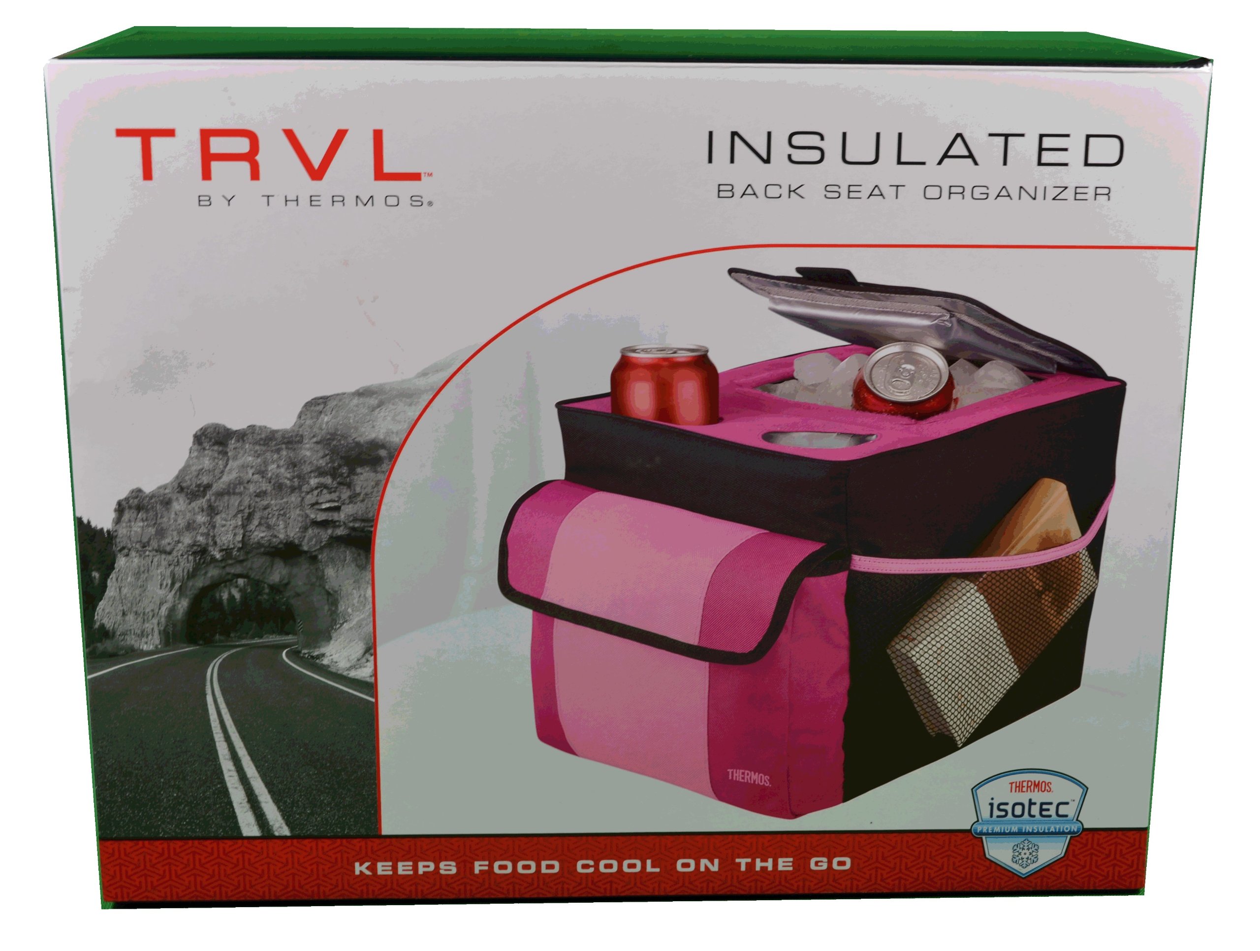 Insulated Cooler Bag for Car Back Seat Organizer - Pink | Perfect for Picnics, Road Trips & Grocery Storage