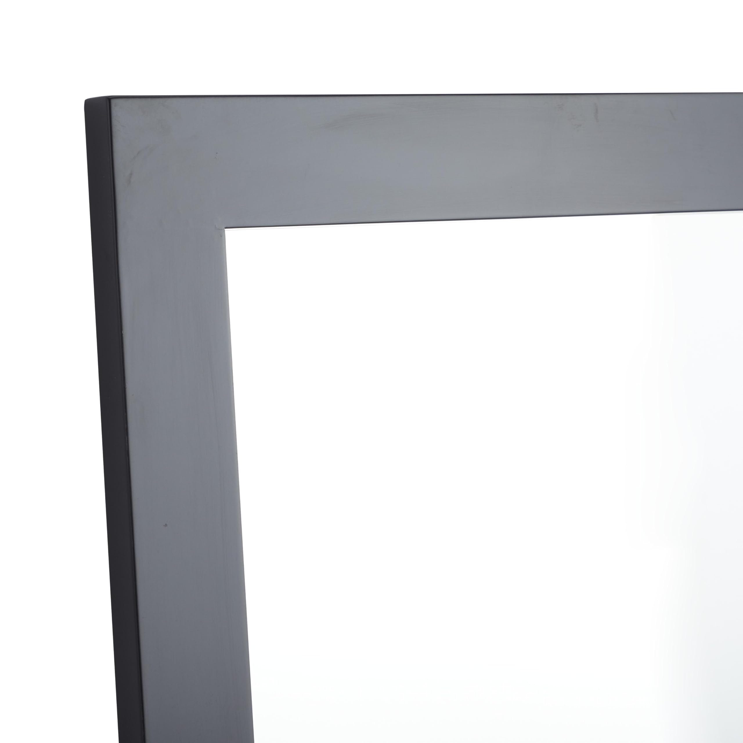 Deco 79 Modern Black Wooden Wall Mirror - 24