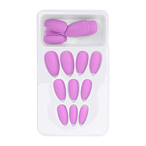 24pcs Matte False Nails - Full Cover Fake Nail Tips for Women & Girls | Colorful Artificial Nails for DIY Manicure & Nail Art | Perfect for Parties, Weddings & Daily Wear (F138)