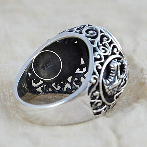 925 Sterling Silver Dragon Ring for Men with Black Oval Onyx Stone - Gothic Jewelry for Weddings, Parties & Everyday Wear