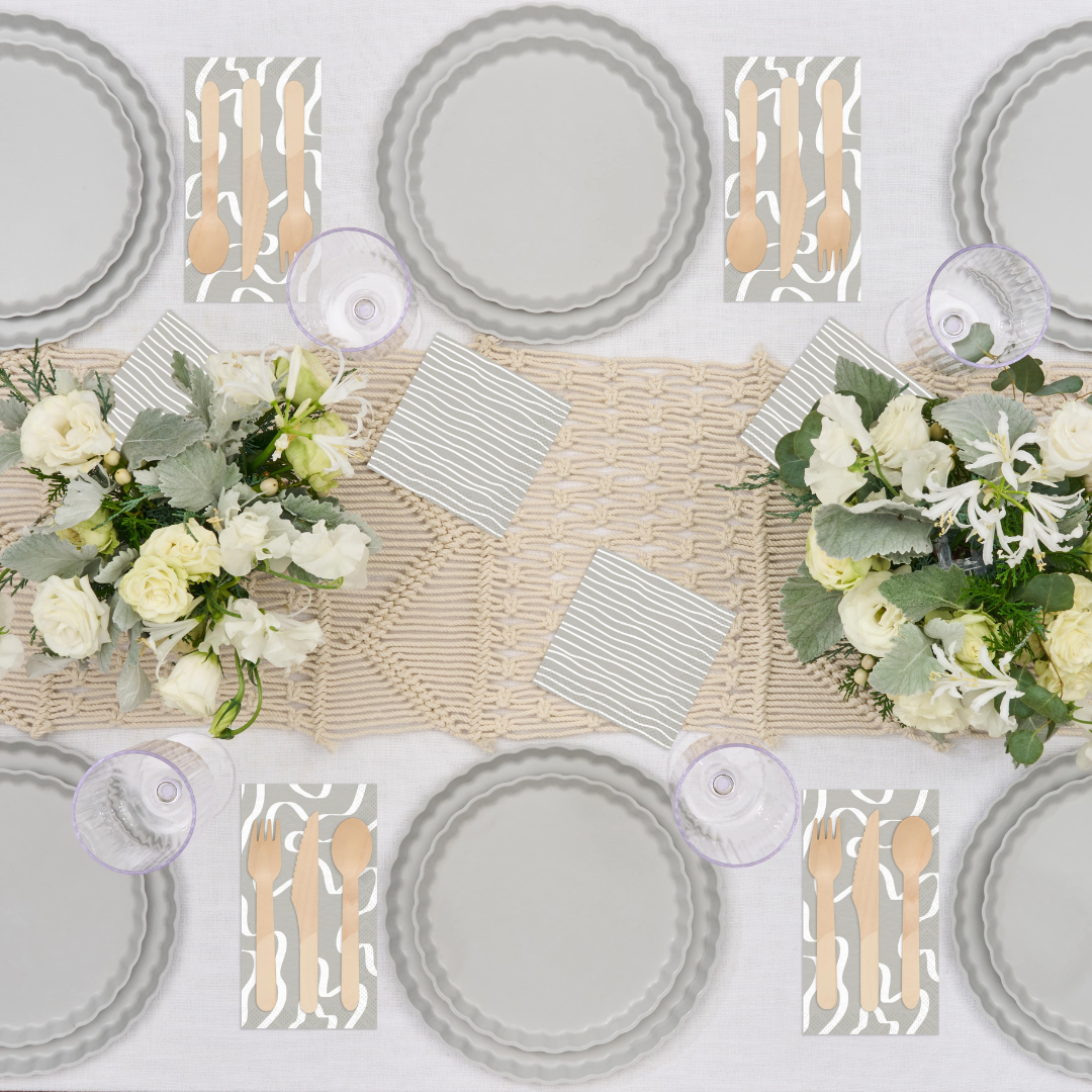 Eco-Friendly Concrete Dinner Plates - Set of 8 | Sustainable & Durable Tableware for Outdoor Dining, Picnics, and Everyday Use
