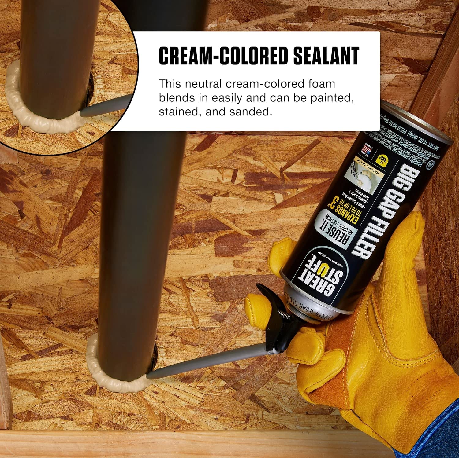 Great Stuff 99108860 Smart Dispenser Foam Sealant - 12 Pack for Home Insulation, Air Sealing & DIY Projects | Perfect for Gaps, Cracks & Energy Efficiency