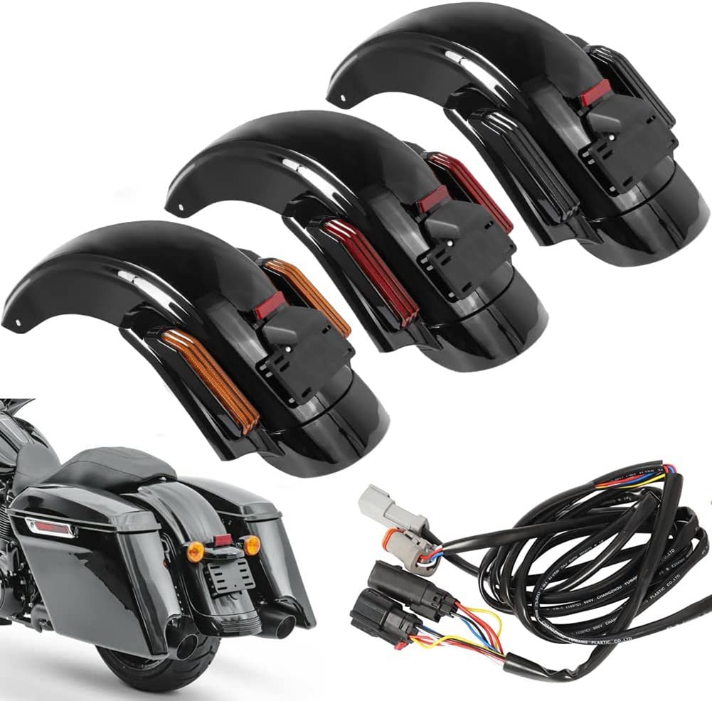 Harley Davidson Touring Rear Fender System - Compatible with Road King, Road Glide, Street Glide & CVO Models 2014-2021 | Durable Black Finish | Perfect for Motorcycle Protection & Customization