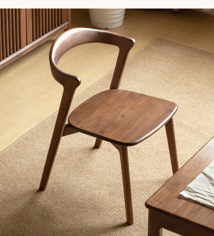 Premium Black Walnut & Ash Solid Wood Dining Chair - Handcrafted Modern Farmhouse Style for Kitchen, Dining Room & Home Decor