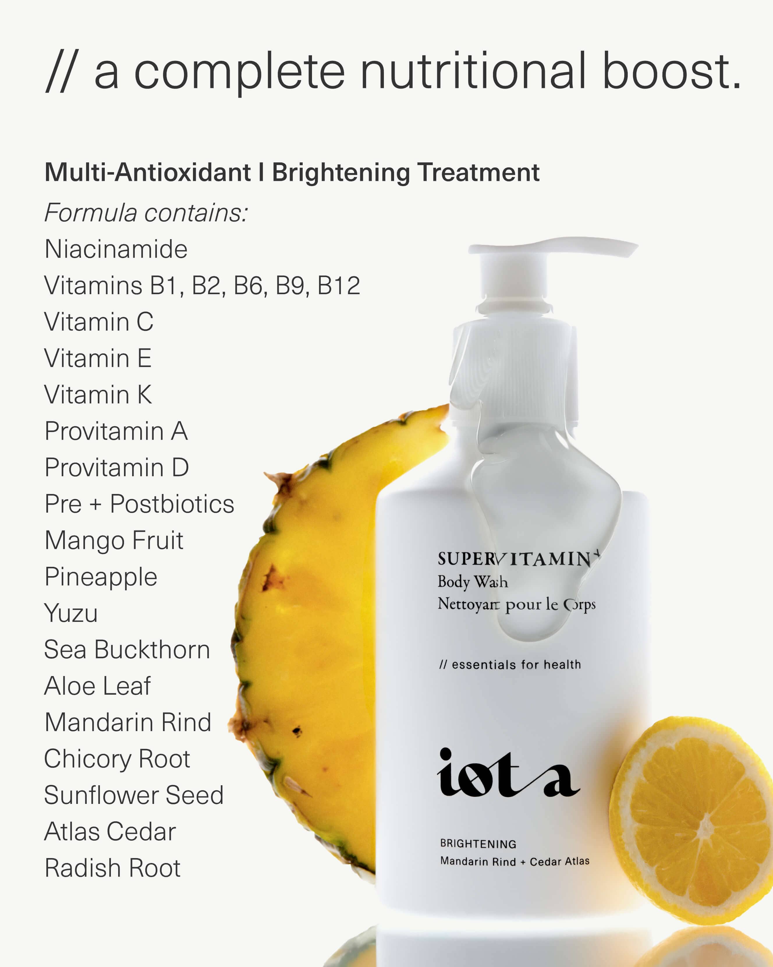 Supervitamin Body Wash with Brightening Benefits - Hydrating & Glowing Skin for Daily Shower & Spa Use