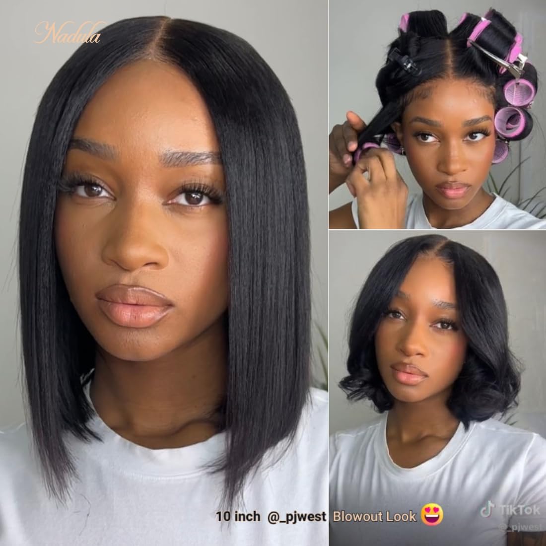 Nadula Pre Everything Glueless Yaki Straight Bob Wig 13x4 HD Lace Front Human Hair Wig - Bleached Knots, 150% Density, 10 Inch Short Bob with Ear Tape | Perfect for Daily Wear, Cosplay, and Protective Hairstyles