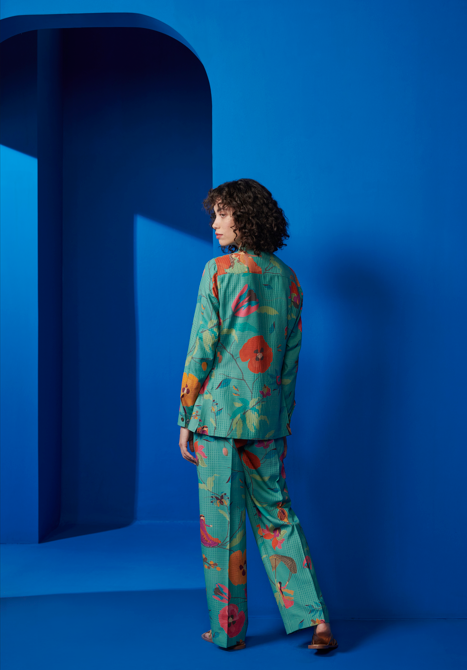 Shikari Cotton Silk Check Aqua Jacket - Lightweight & Breathable for Outdoor Adventures & Travel