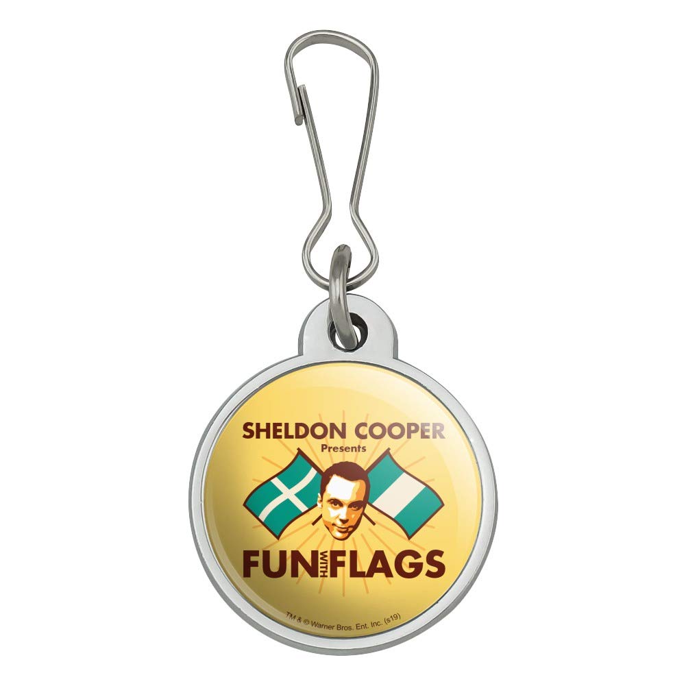 Big Bang Theory Sheldon Cooper Fun with Flags Jacket Handbag Purse Luggage Backpack Zipper Pull Charm - TV Show Merchandise for Fans, Cosplay & Collectibles - Perfect for Conventions, Gifts & Everyday Use