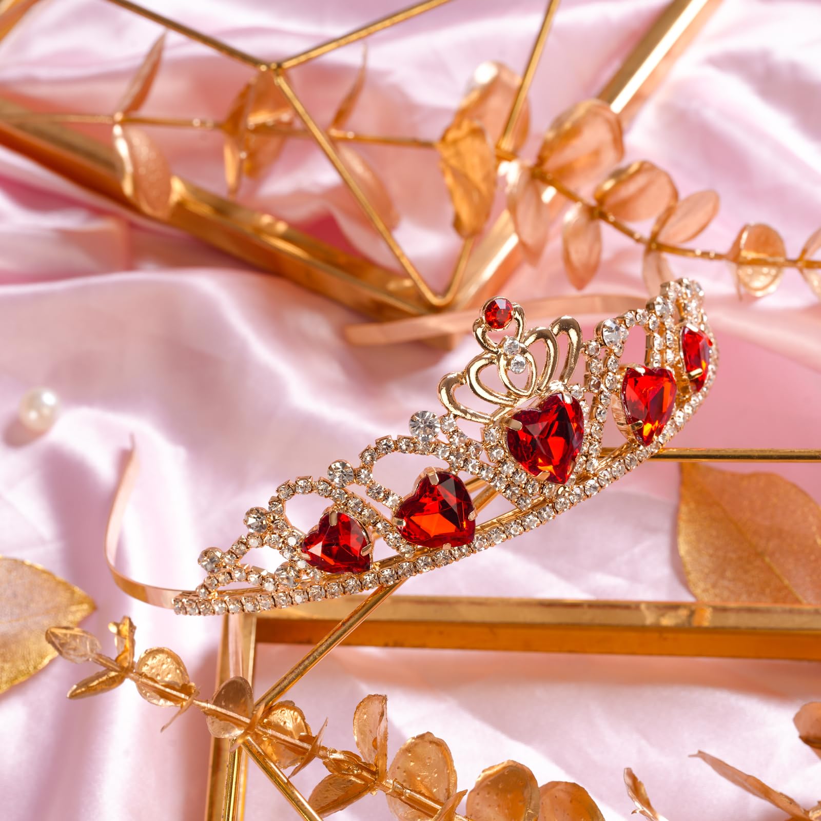Descendants 4 Red Heart Crown Jewelry Set - Evie Costume Accessory for Halloween, Cosplay & Dress Up | Perfect for Teens, Halloween Parties & Disney Themed Events