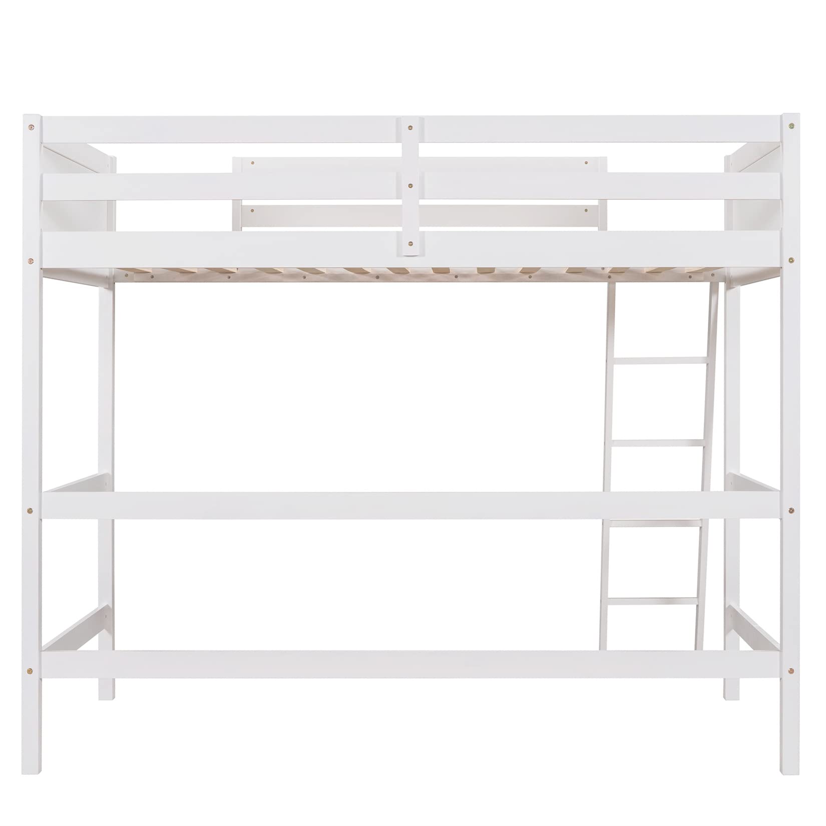 Harper & Bright Designs Twin Loft Beds for Kids - Sturdy Wooden High Loft Bed Frame for Girls, Boys & Teens - White - Perfect for Small Bedrooms, Dorms & Shared Spaces