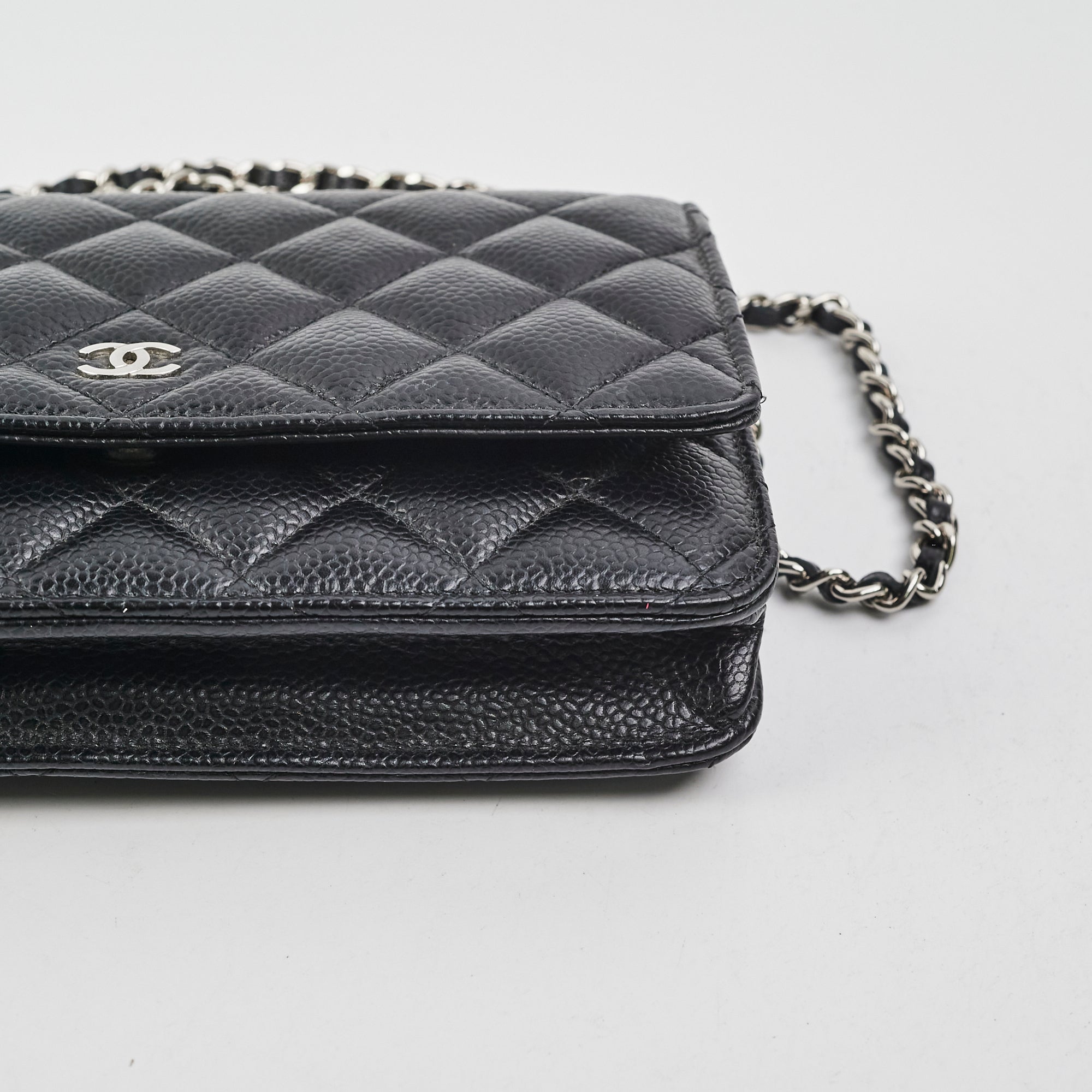 Chanel Caviar Leather Wallet on Chain WOC Crossbody Bag Black with Microchip - Perfect for Everyday Use, Parties & Special Occasions