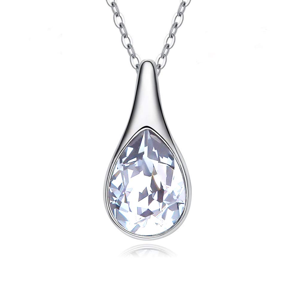 Crystal Teardrop Necklace for Women - Gold Plated CZ Jewelry for Party & Wedding