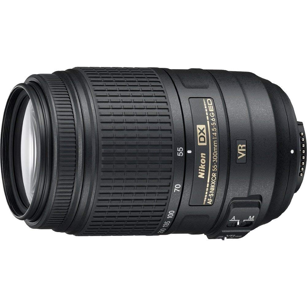 Nikon AF-S DX NIKKOR 55-300mm f/4.5-5.6G ED VR Zoom Lens with Auto Focus for Nikon DSLR Cameras - International Version (Renewed/Refurbished) - Perfect for Wildlife, Sports & Travel Photography