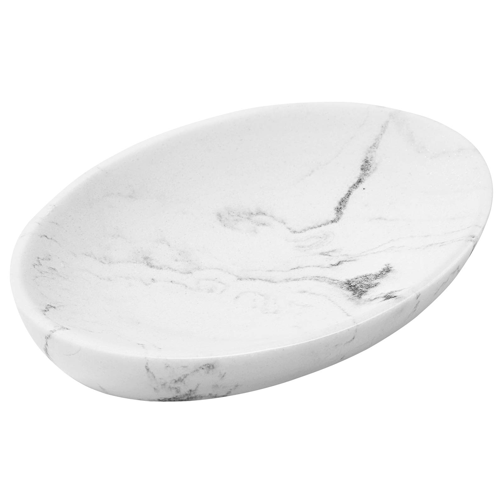 Shinowa Resin Soap Dish with Sponge Holder - Mini Bathroom Storage Tray for Shower, Vanity & Kitchen Countertop Organization - Gravel White - Perfect for Small Spaces & Travel